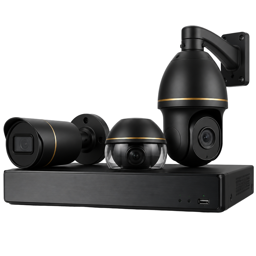 IP, dome and PTZ CCTV cameras with NVR