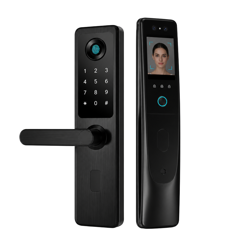Smart door locks with fingerprint and keypad unlock